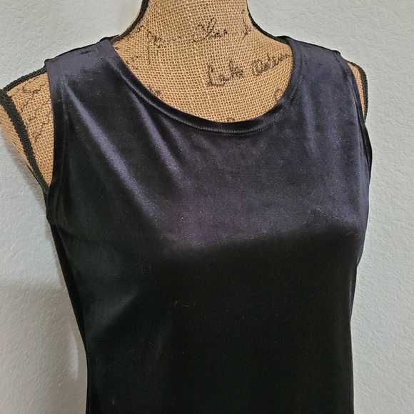 Notations Tops - Notations Black velvet dressy tank top sz. Small party holiday dress event EUC